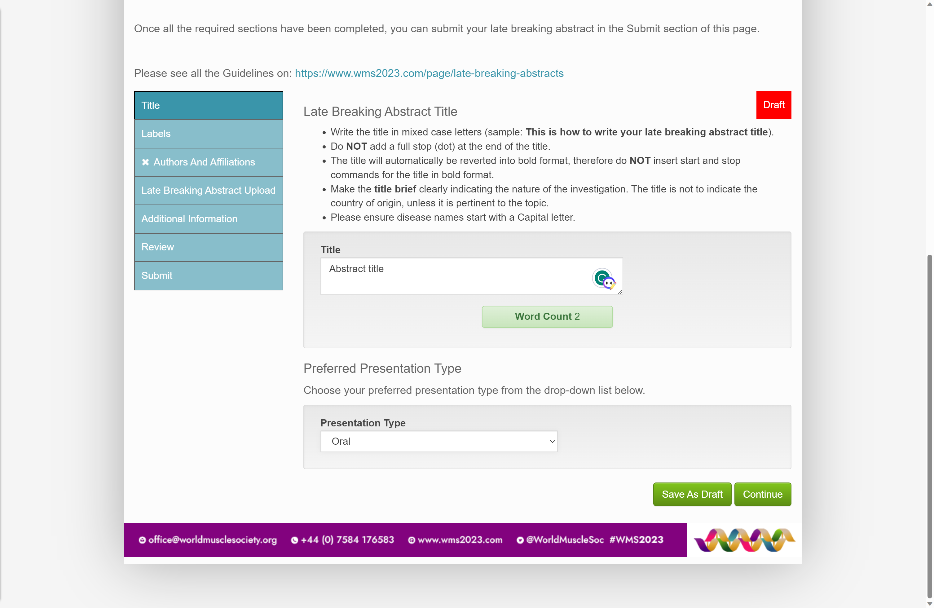 Select Preferred Presentation Type
