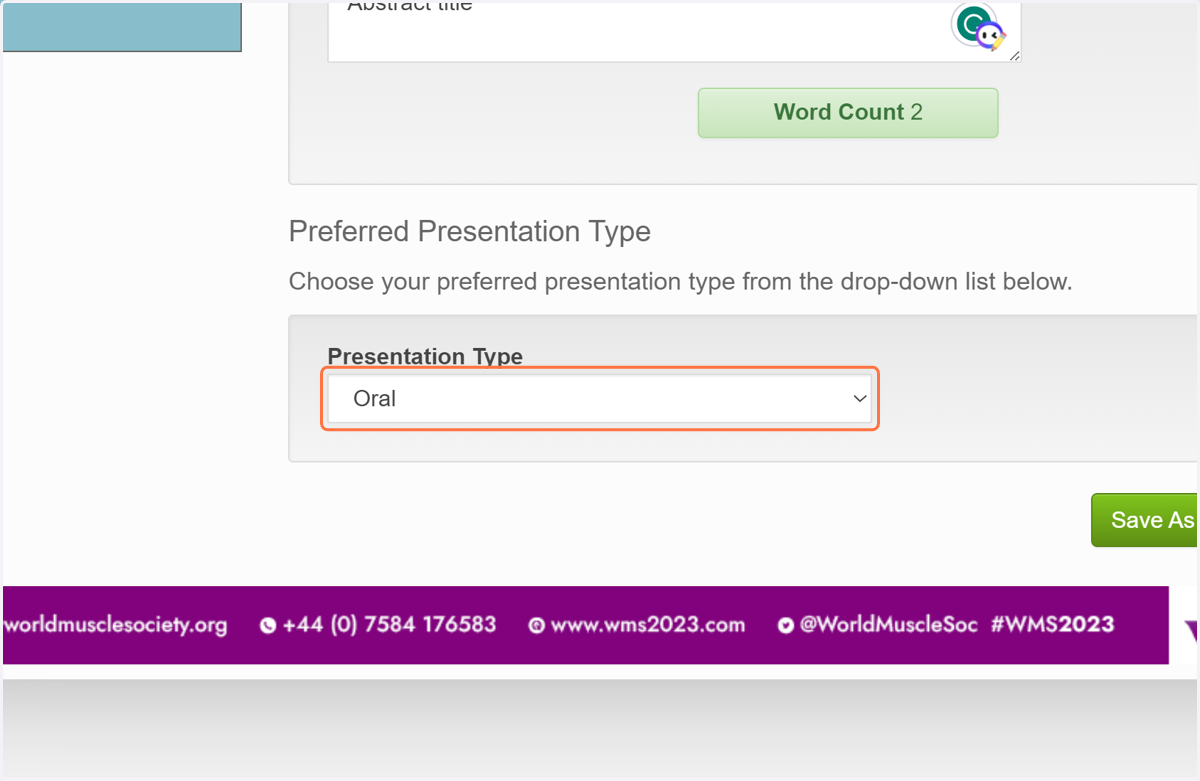 Select Preferred Presentation Type