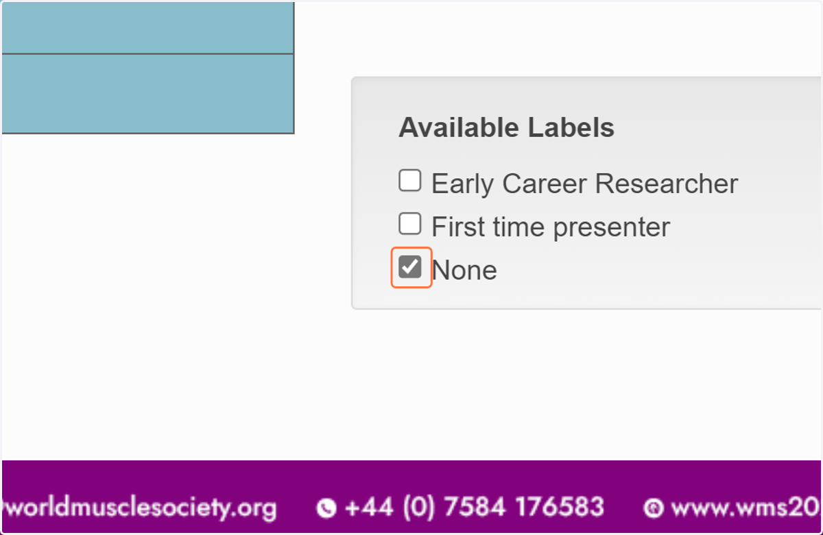 Select your relevant labels