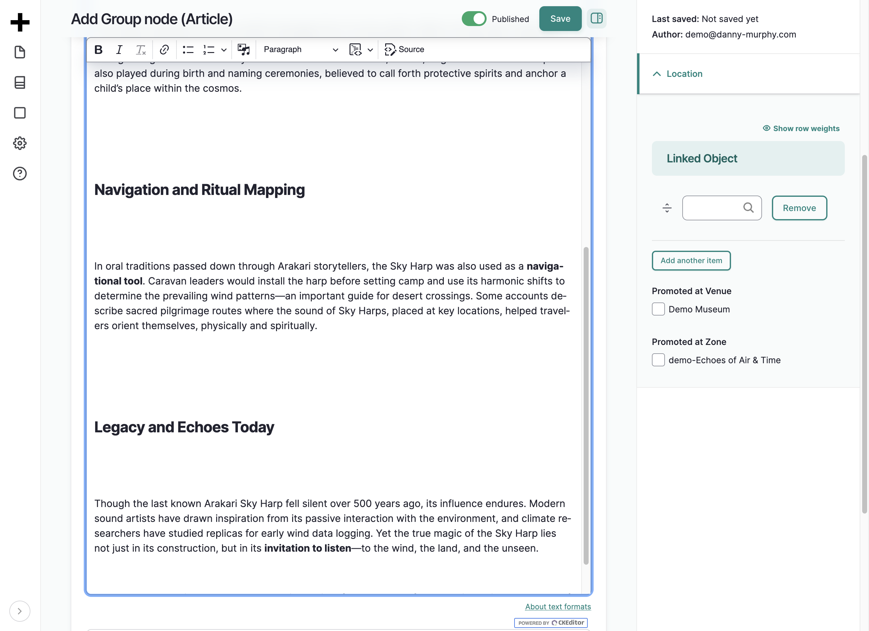 Paste selected text into element