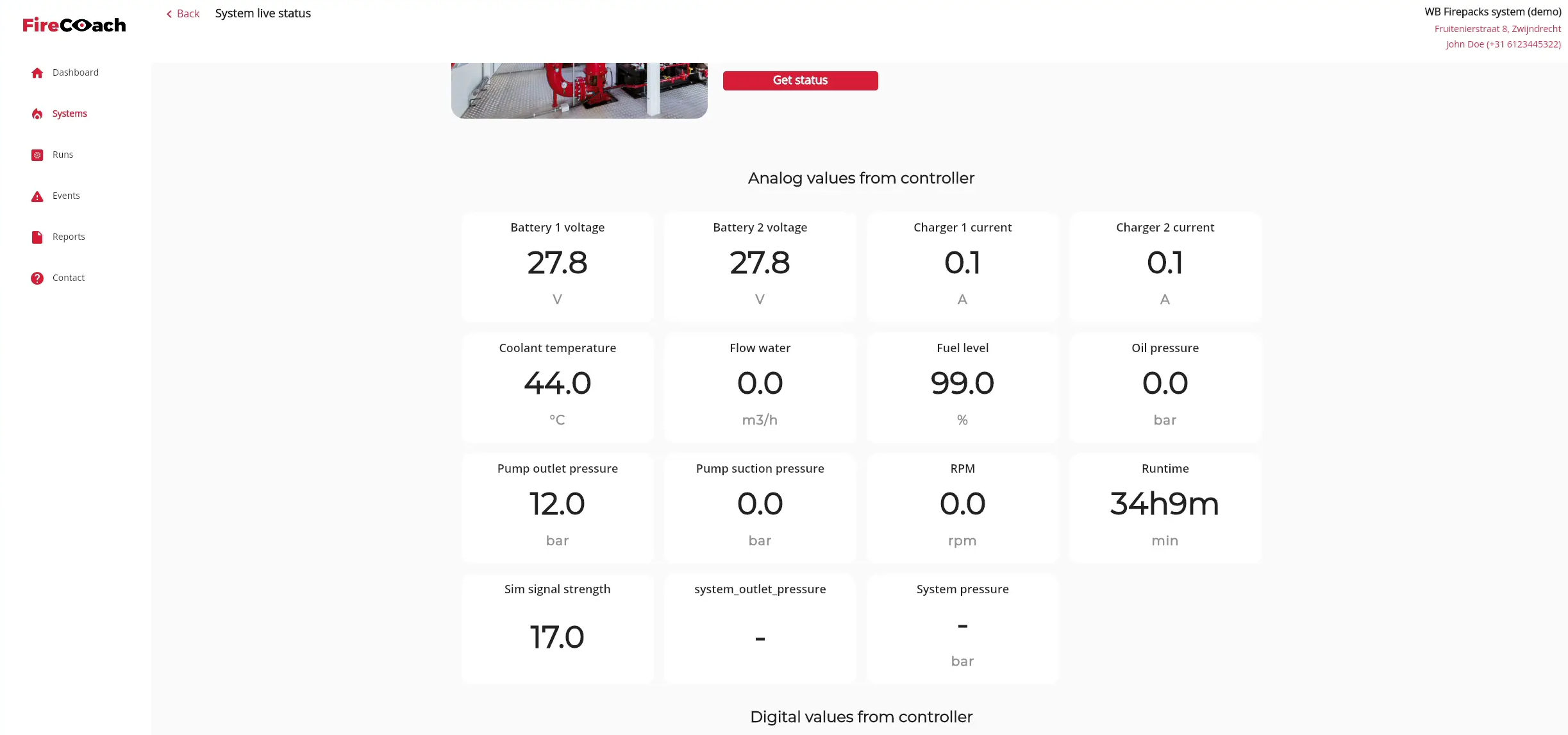 View the live status by looking the different values as presented below