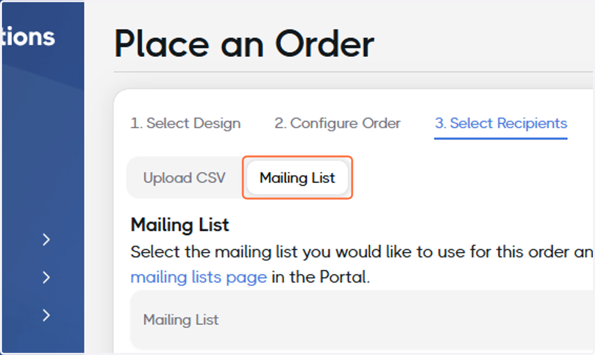 Click on Mailing List
