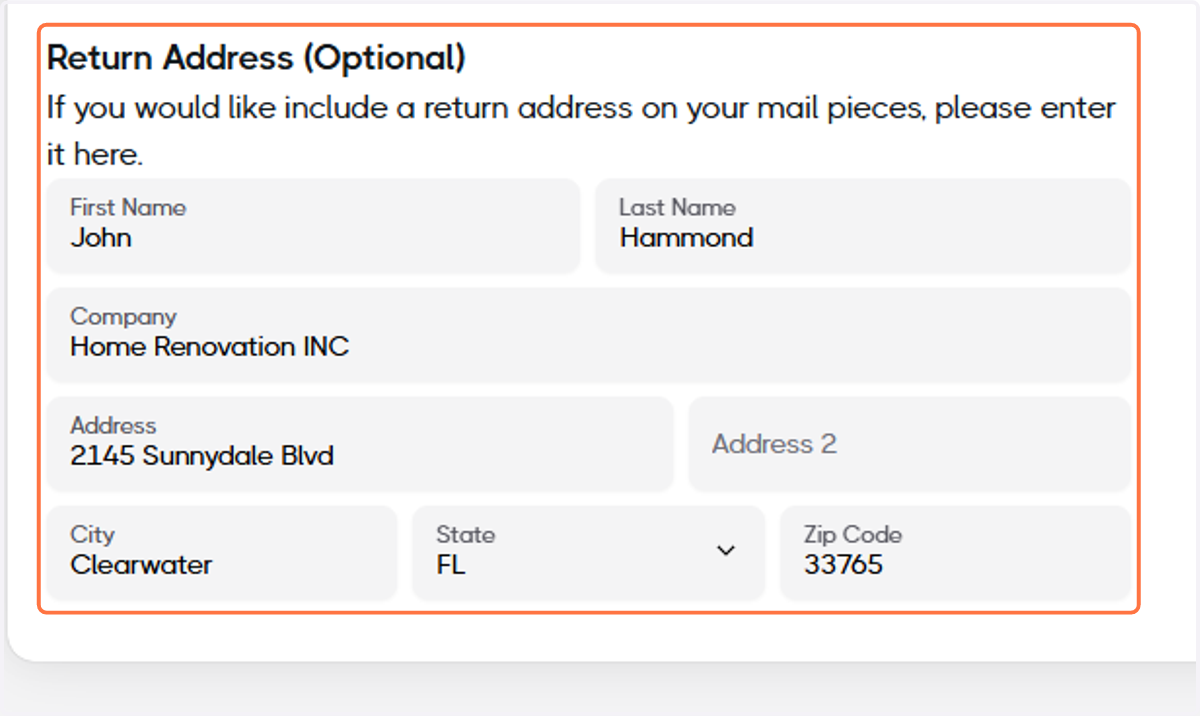 Optional: Add a Return Address