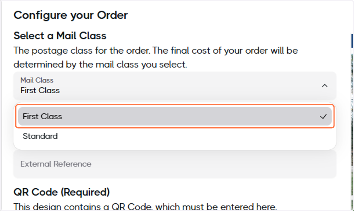 Select a Mail Class