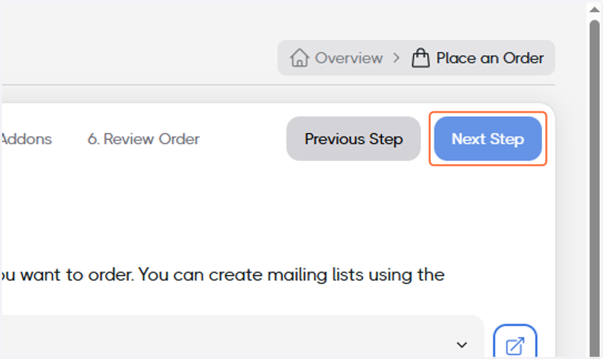 Click on Next Step