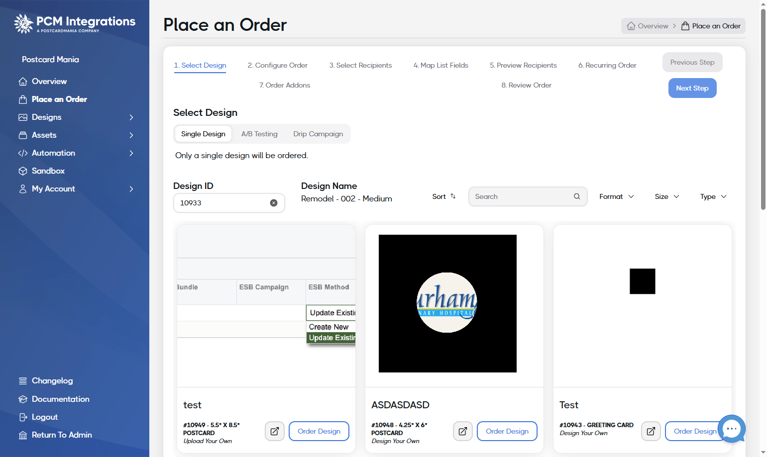 Click on Next Step