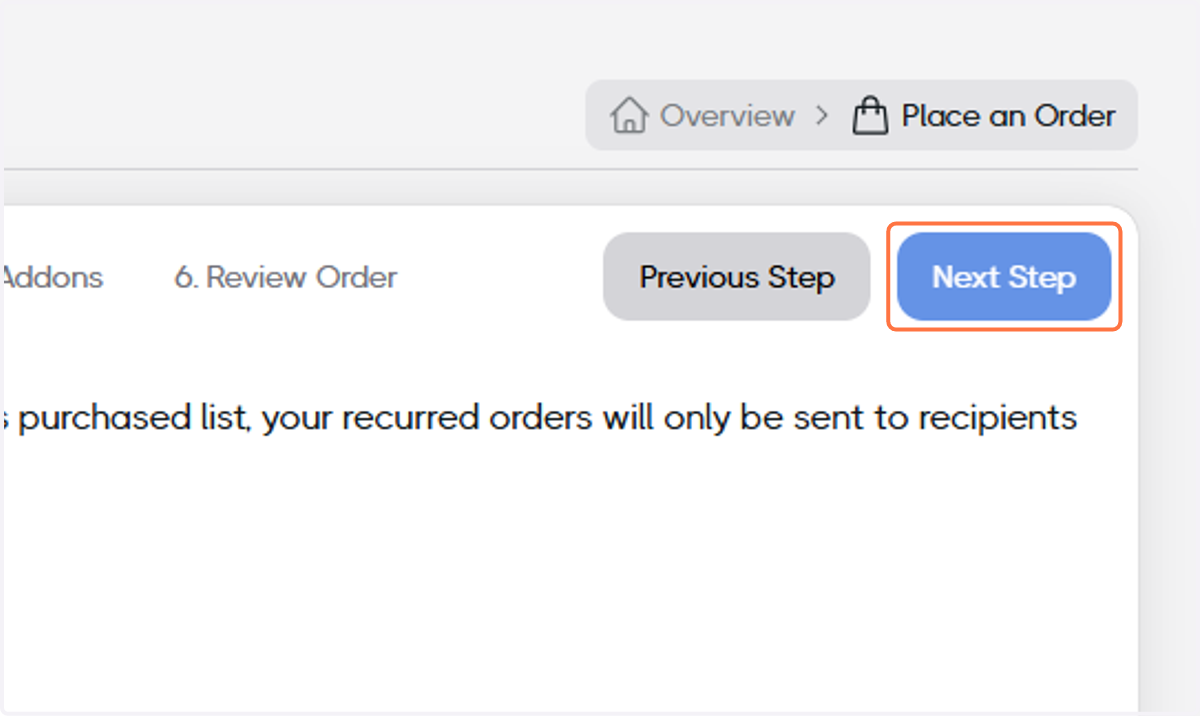 Click on Next Step