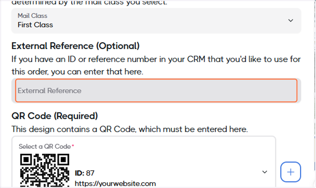 Optional: Add an External Reference number