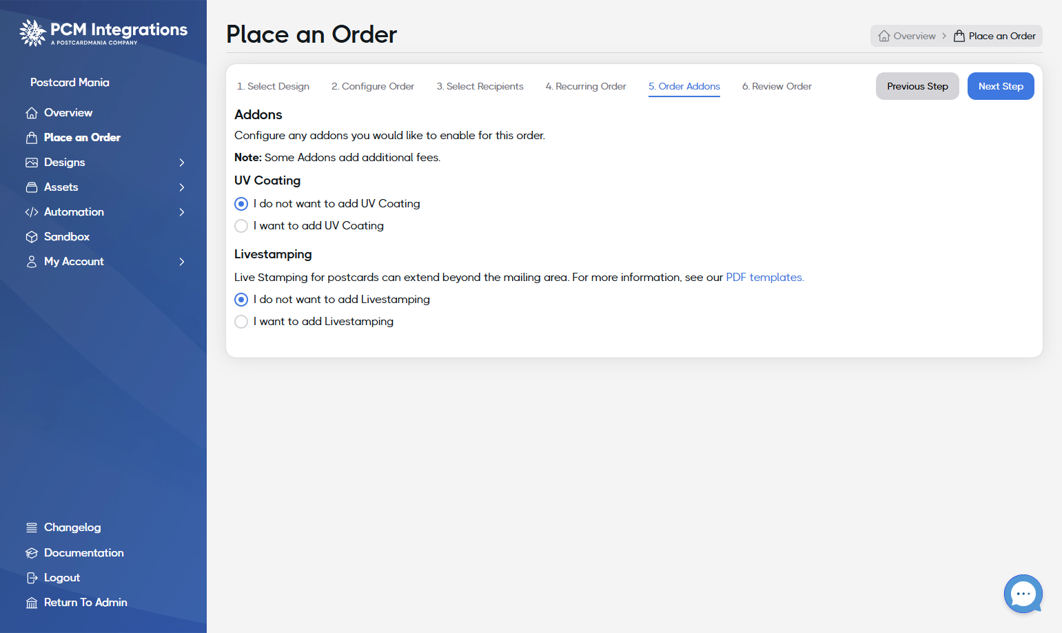Optional: Select Addons