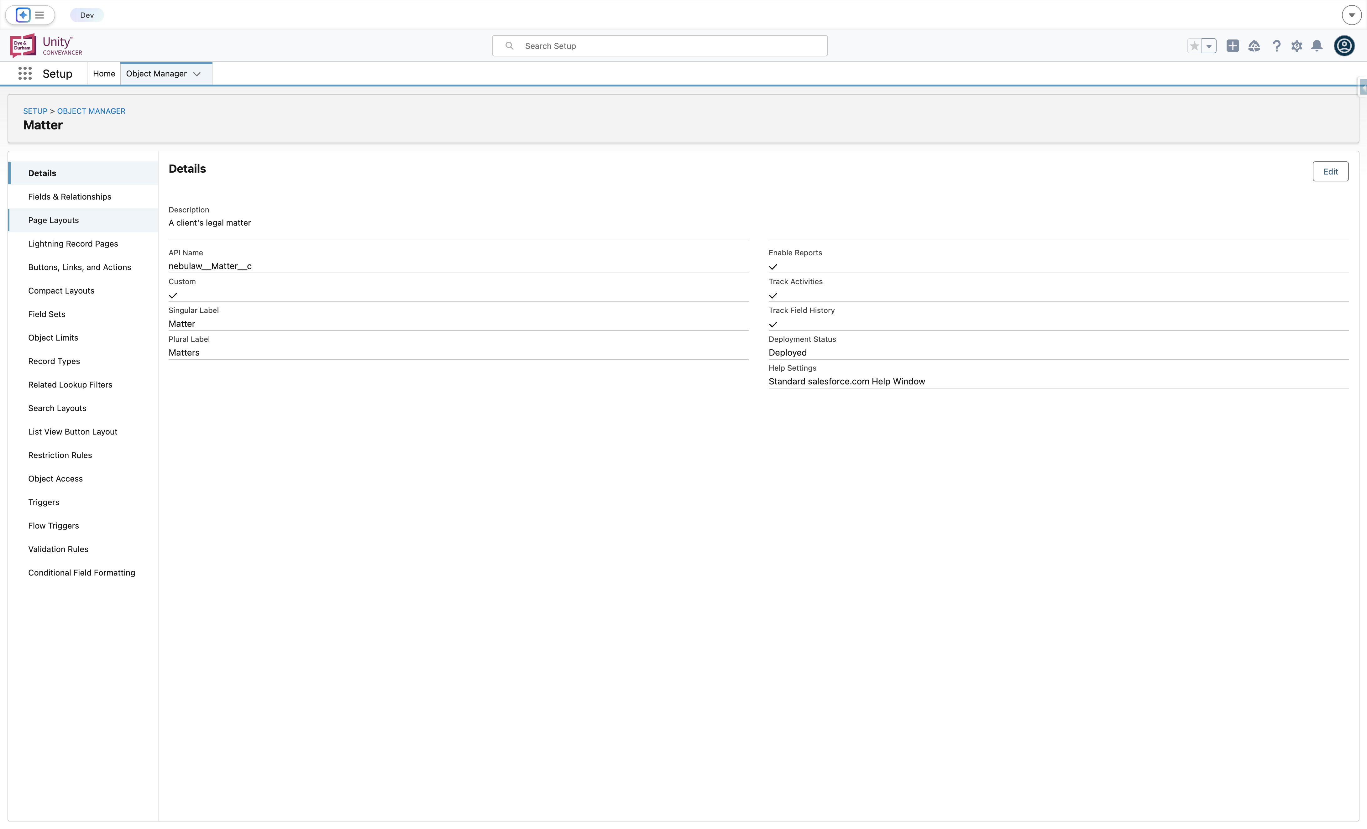 Click on Page Layouts
