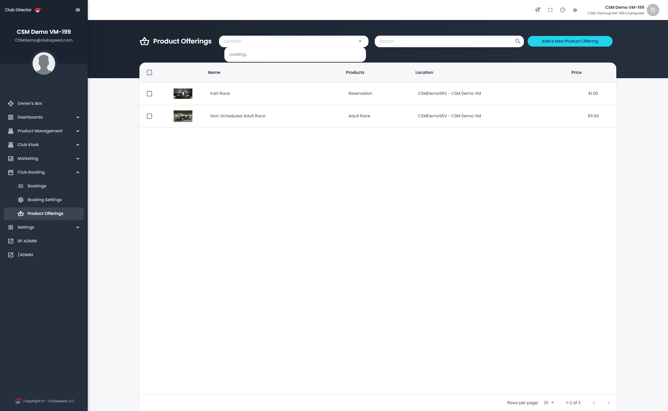 Select the Location you are adding to if multi location