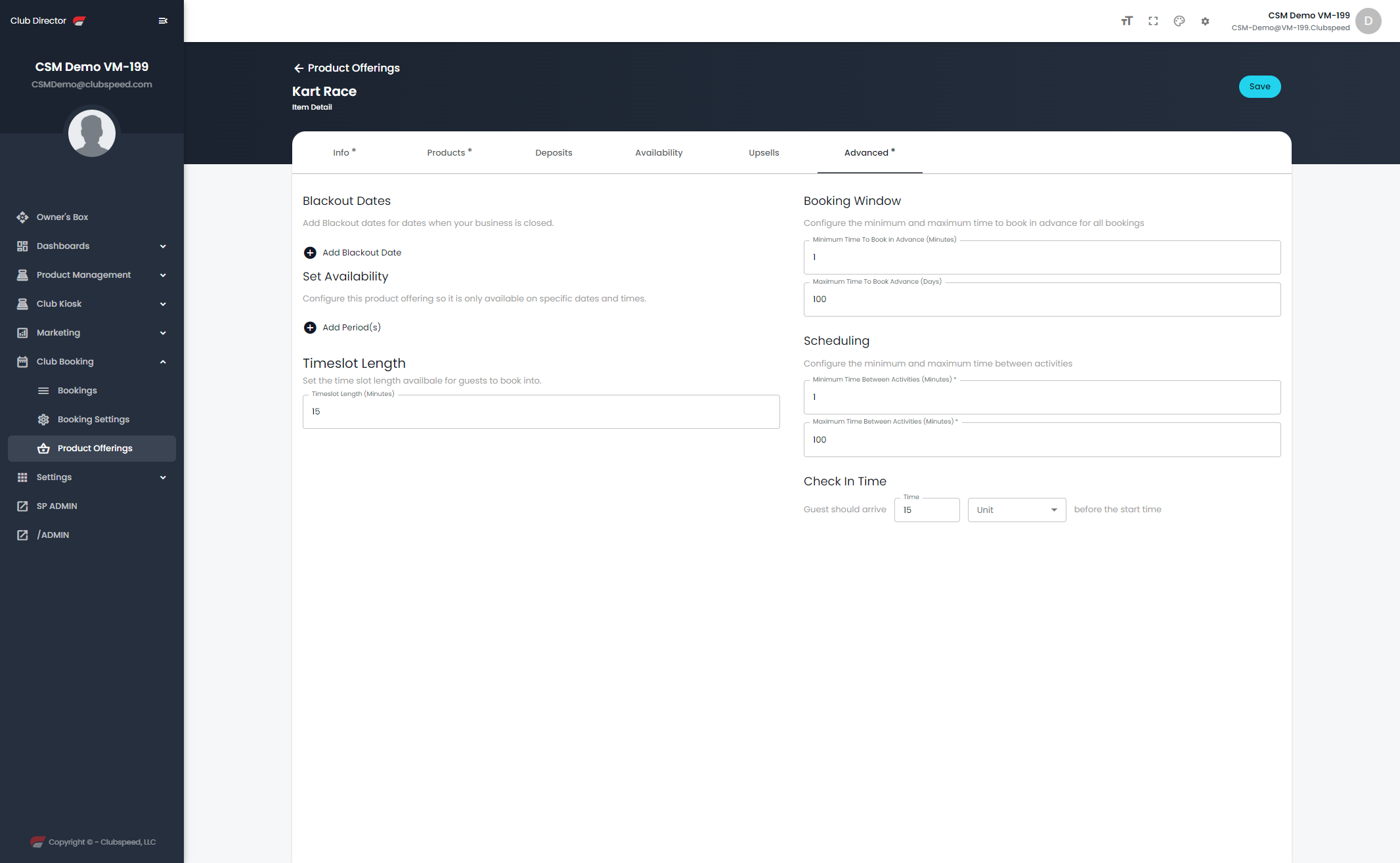 Update advanced options