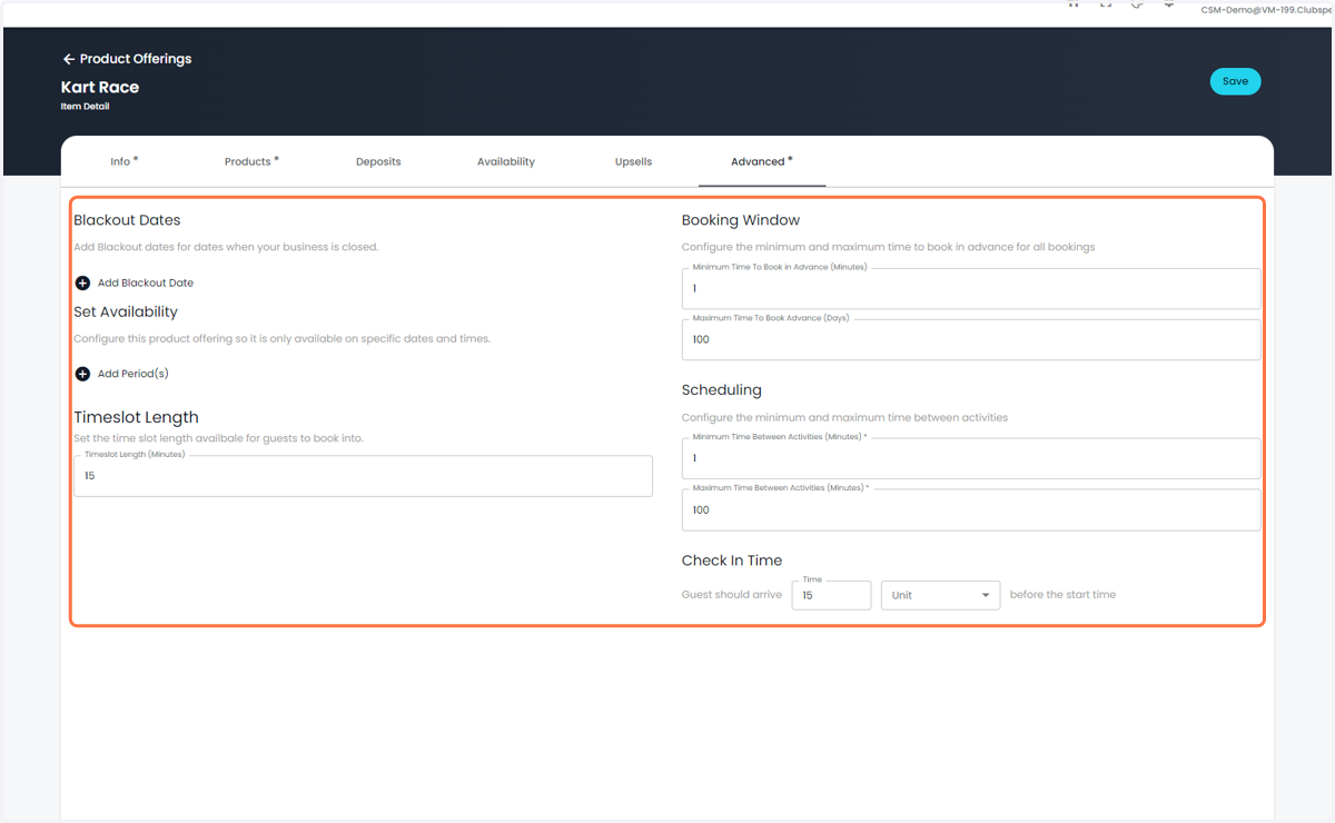 Update advanced options
