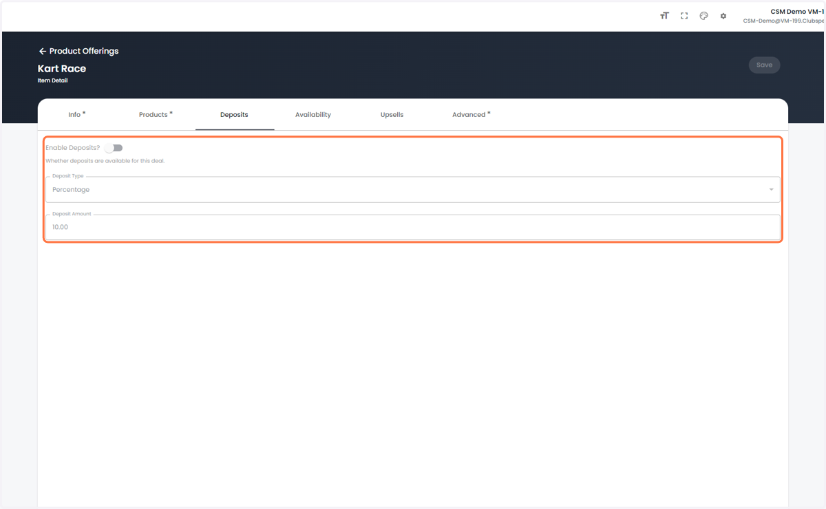 (Optional) - Enable Deposits
