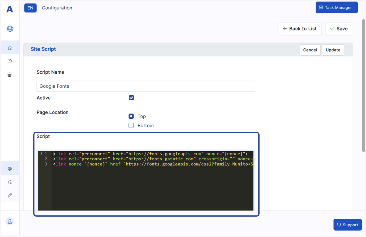 Configuring Stylesheets