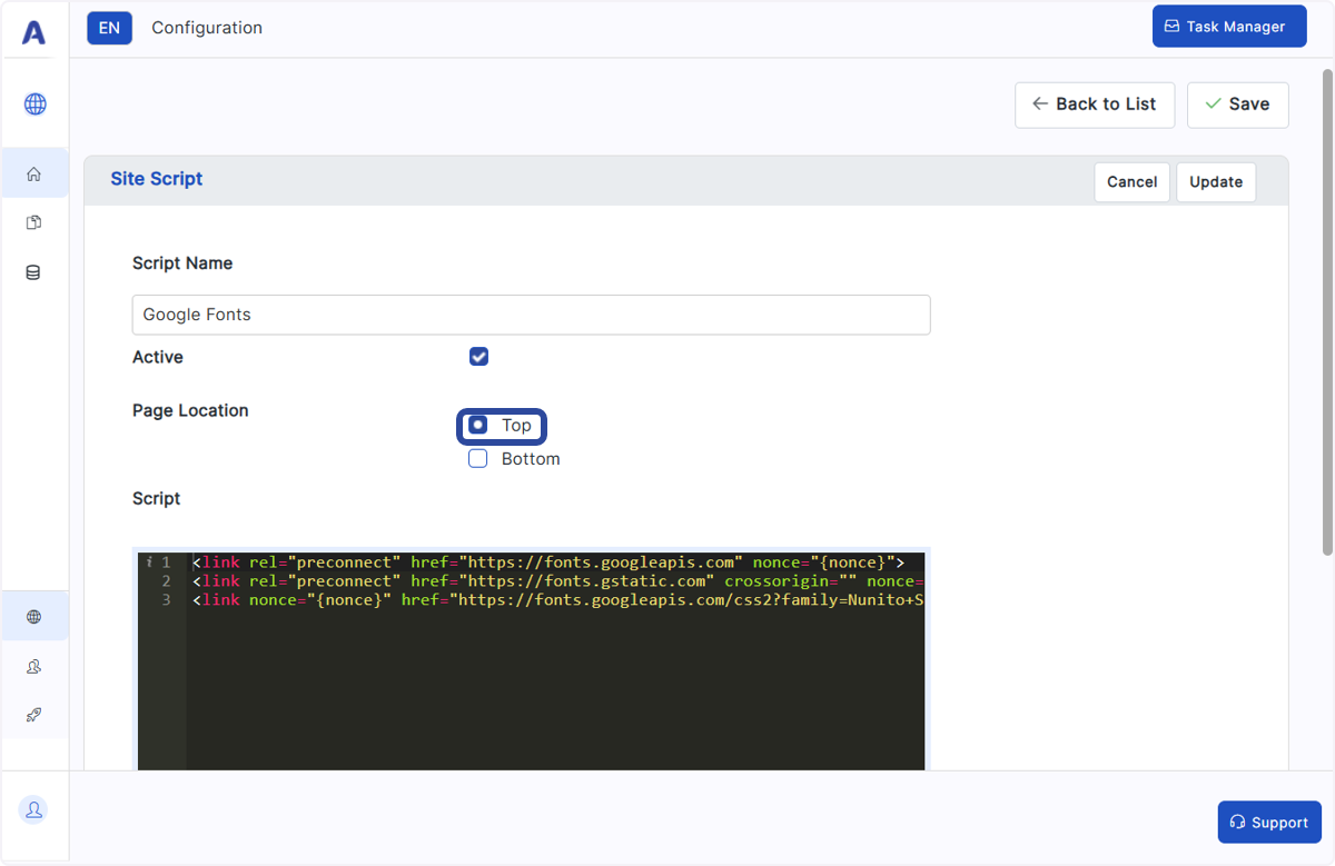 Configuring Stylesheets