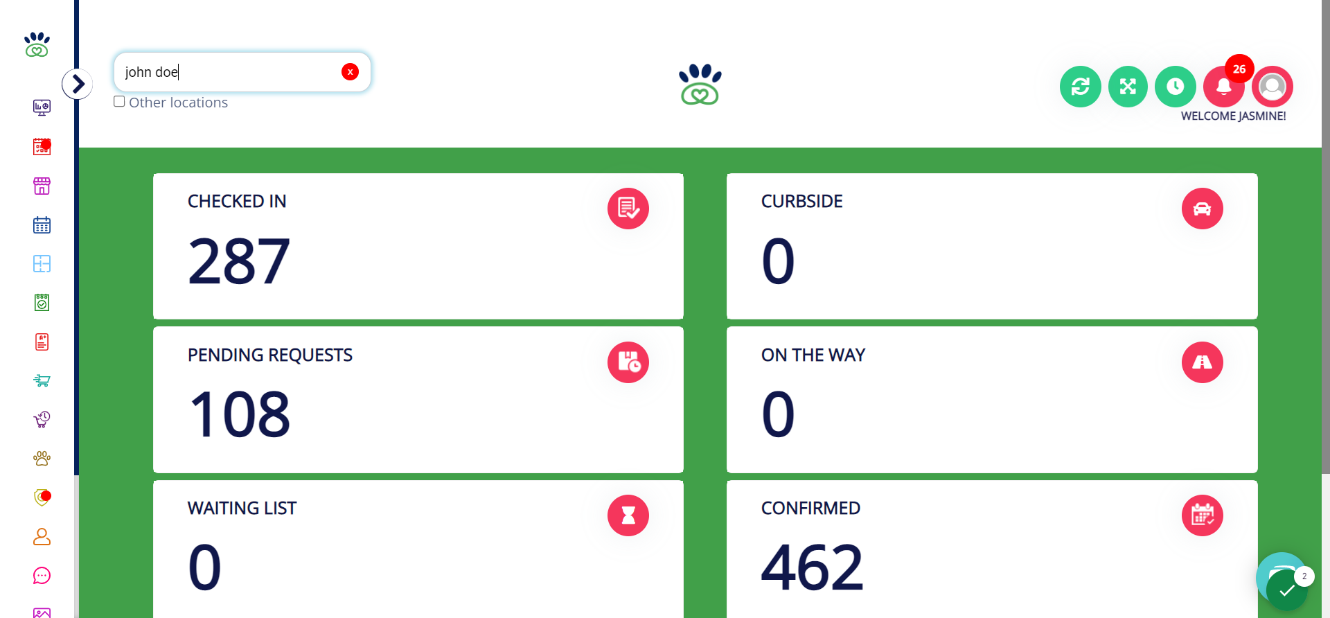 Type in the associated customers name in the top search bar and select their name. Example: "john doe"