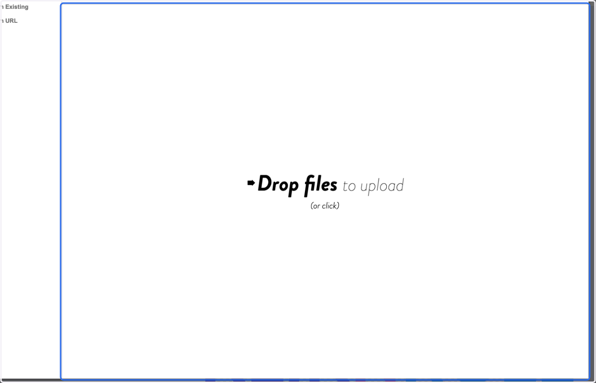Click "Upload Files" or drag the photo into the white box.