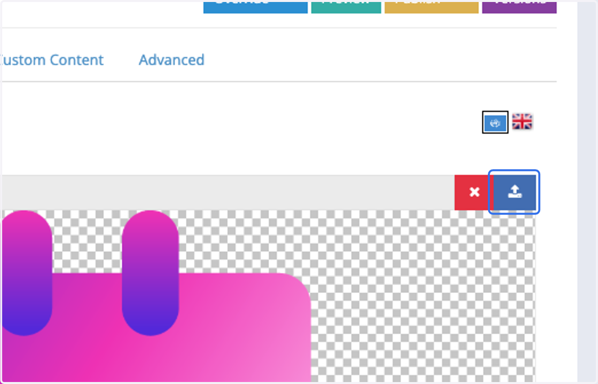 Click on the upload icon to upload your logo