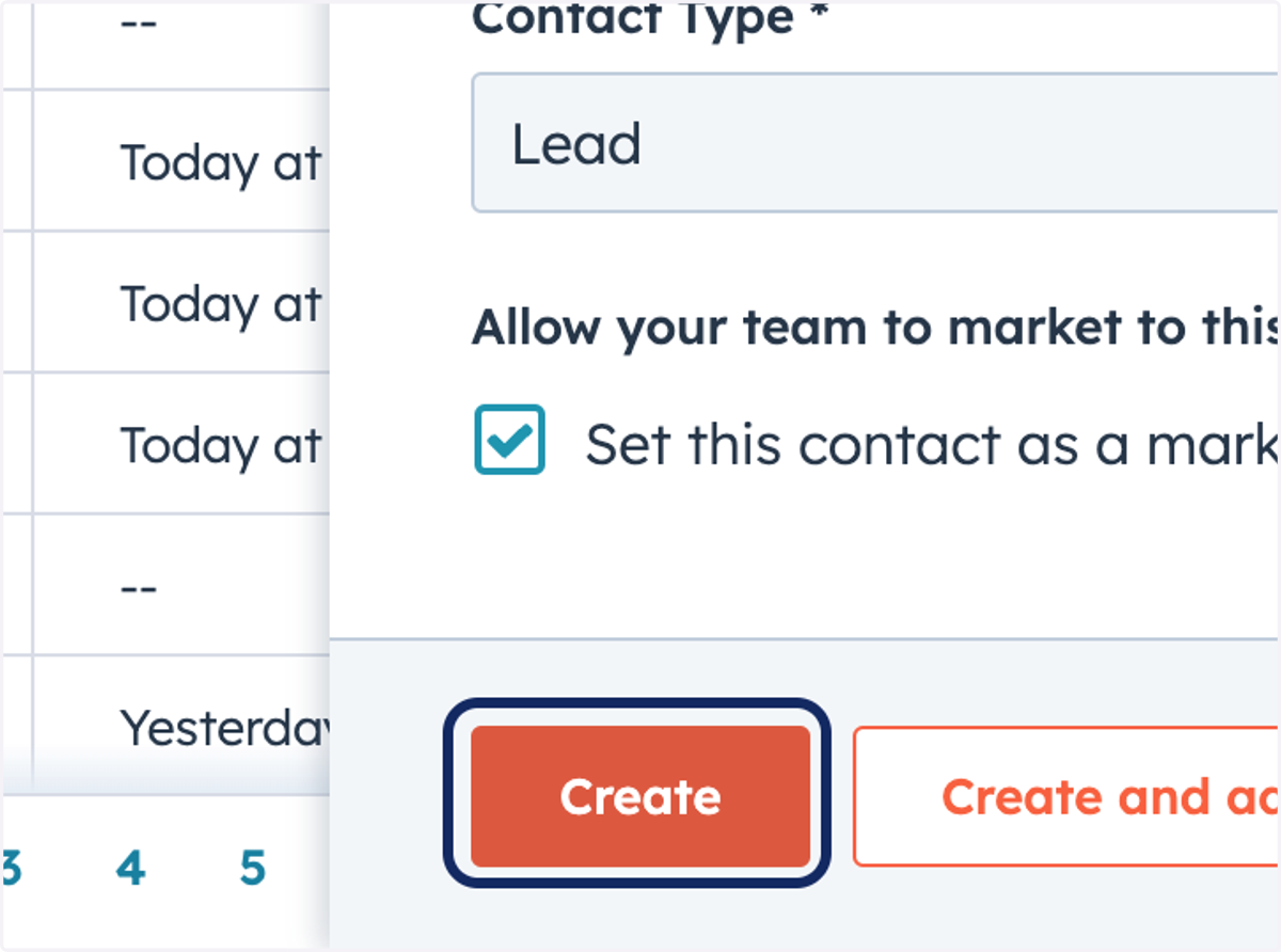Click on Create
