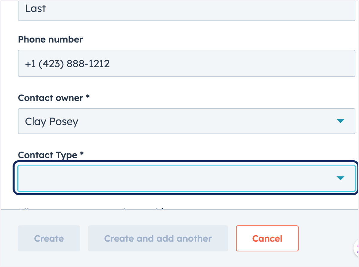 Click on Contact Type, mark as LEAD