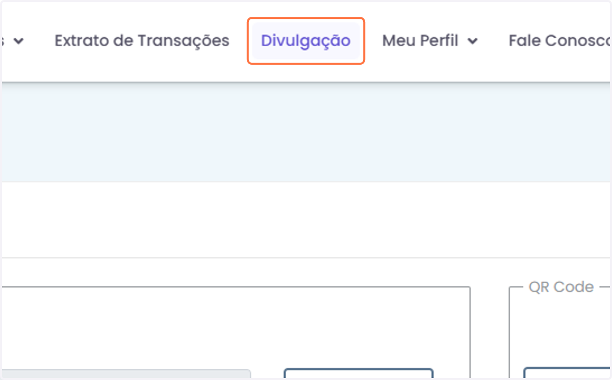 Clique em divulgação