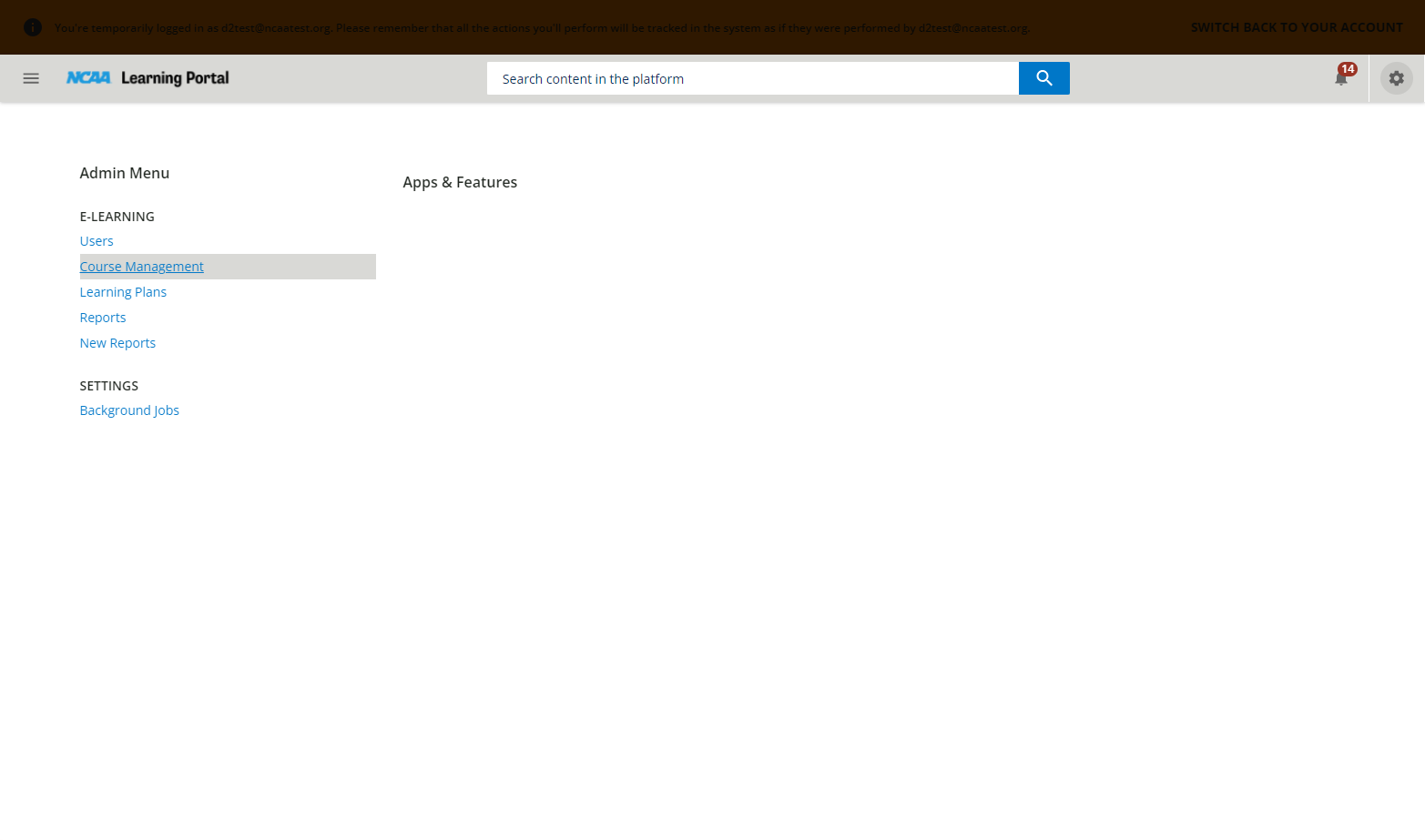 Click on Course Management.