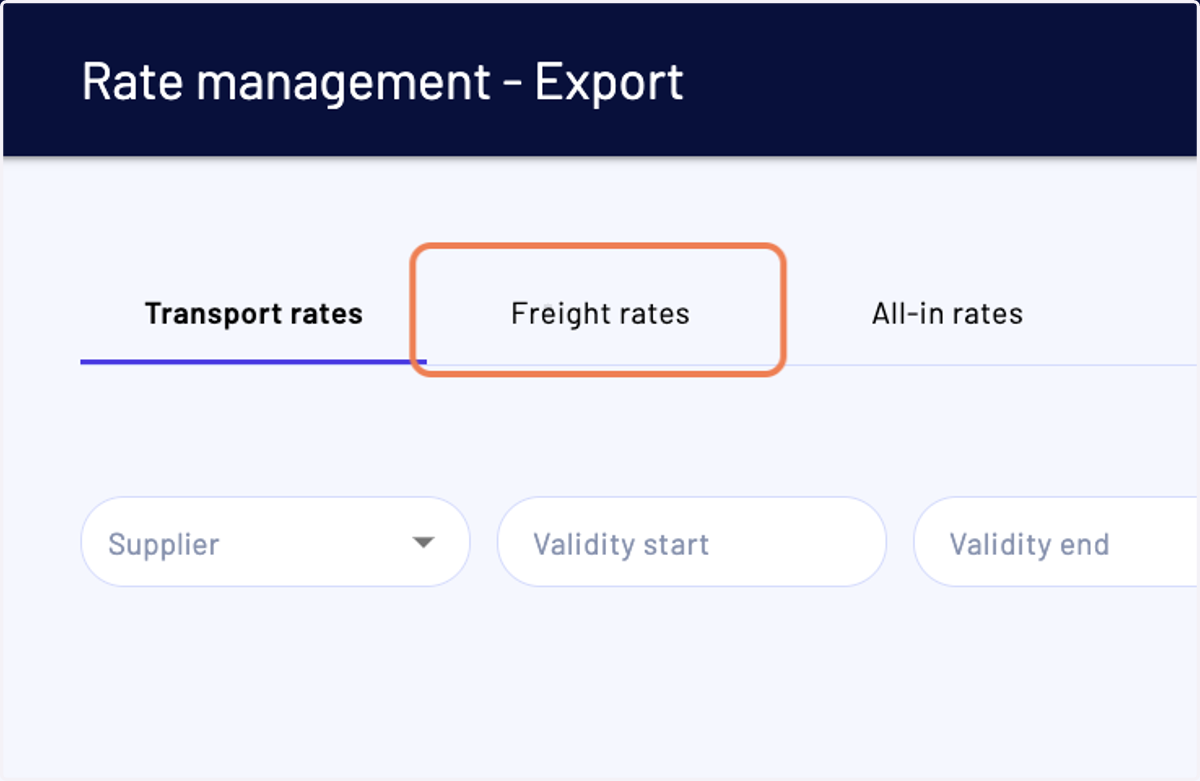Then click on "Freight rates"