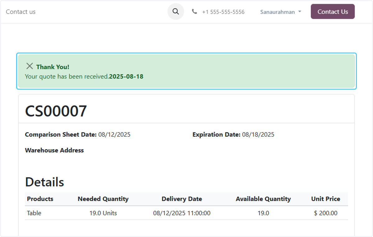 Finaly the CS in Odoo is updated and all data from the vendor is automatically fetched in odoo