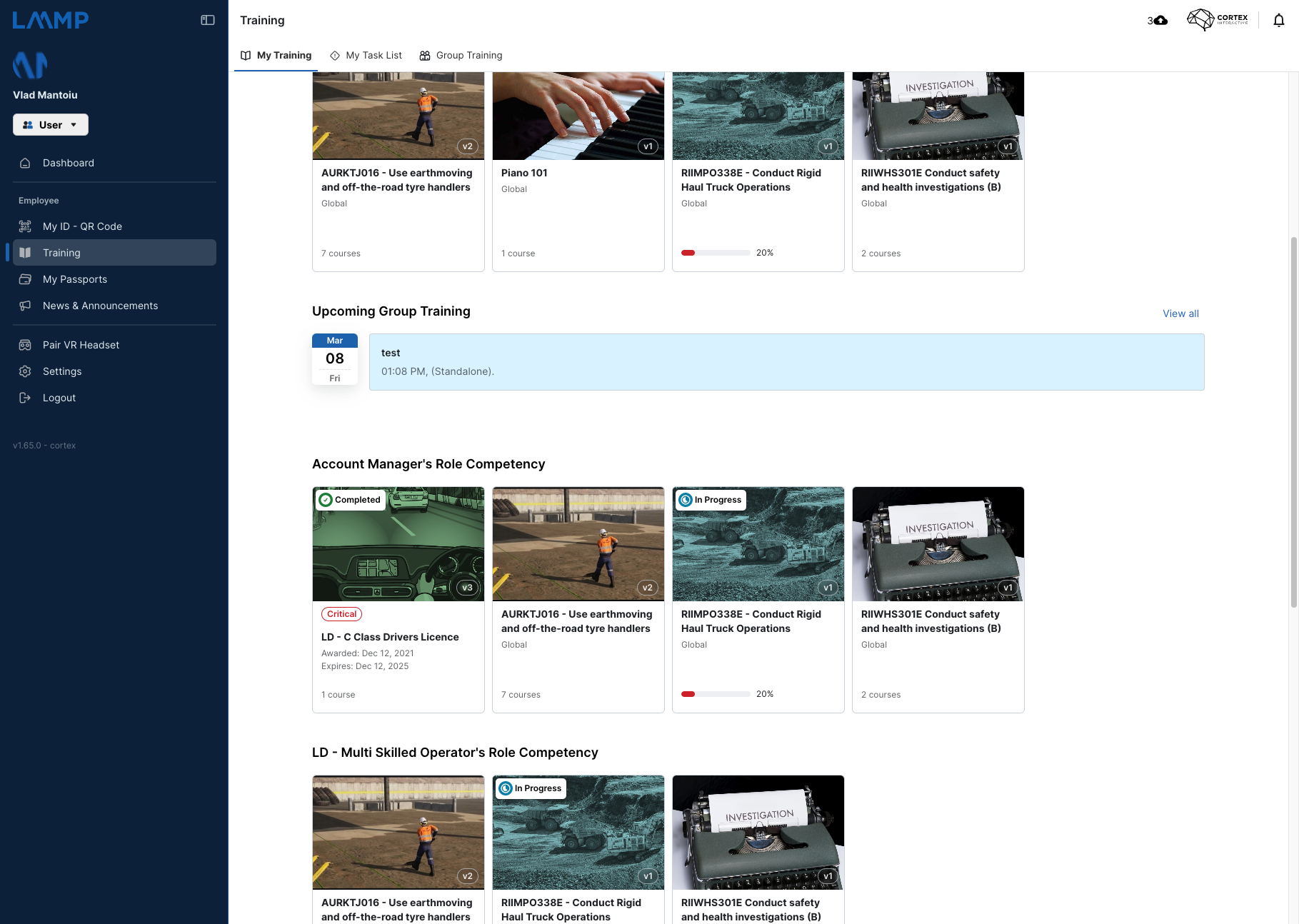 Easily view any Upcoming Group Training