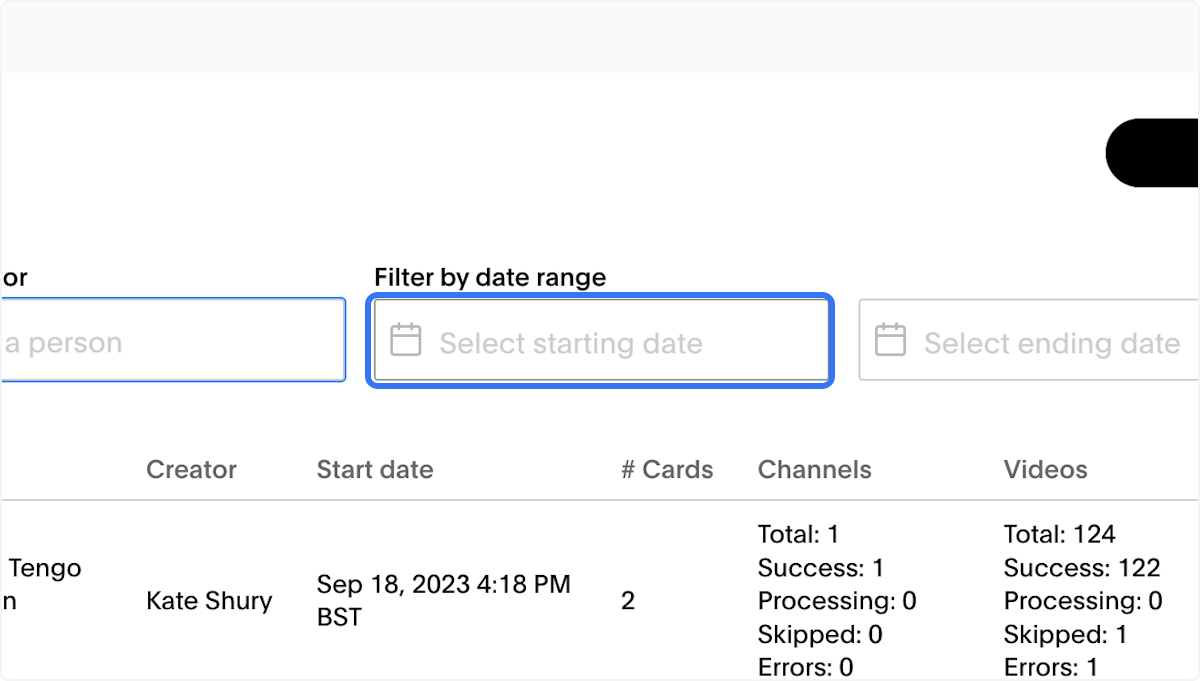 You can also search by date range by choosing form the start date field 