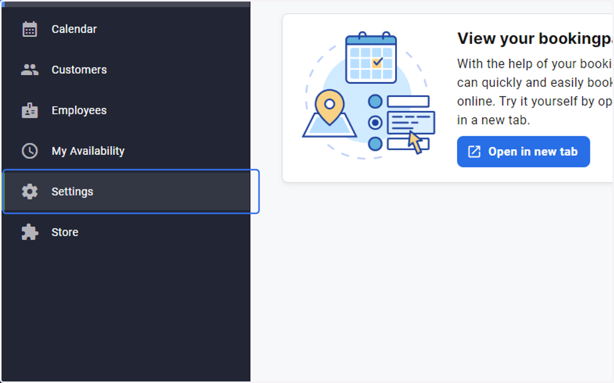 Click on Settings