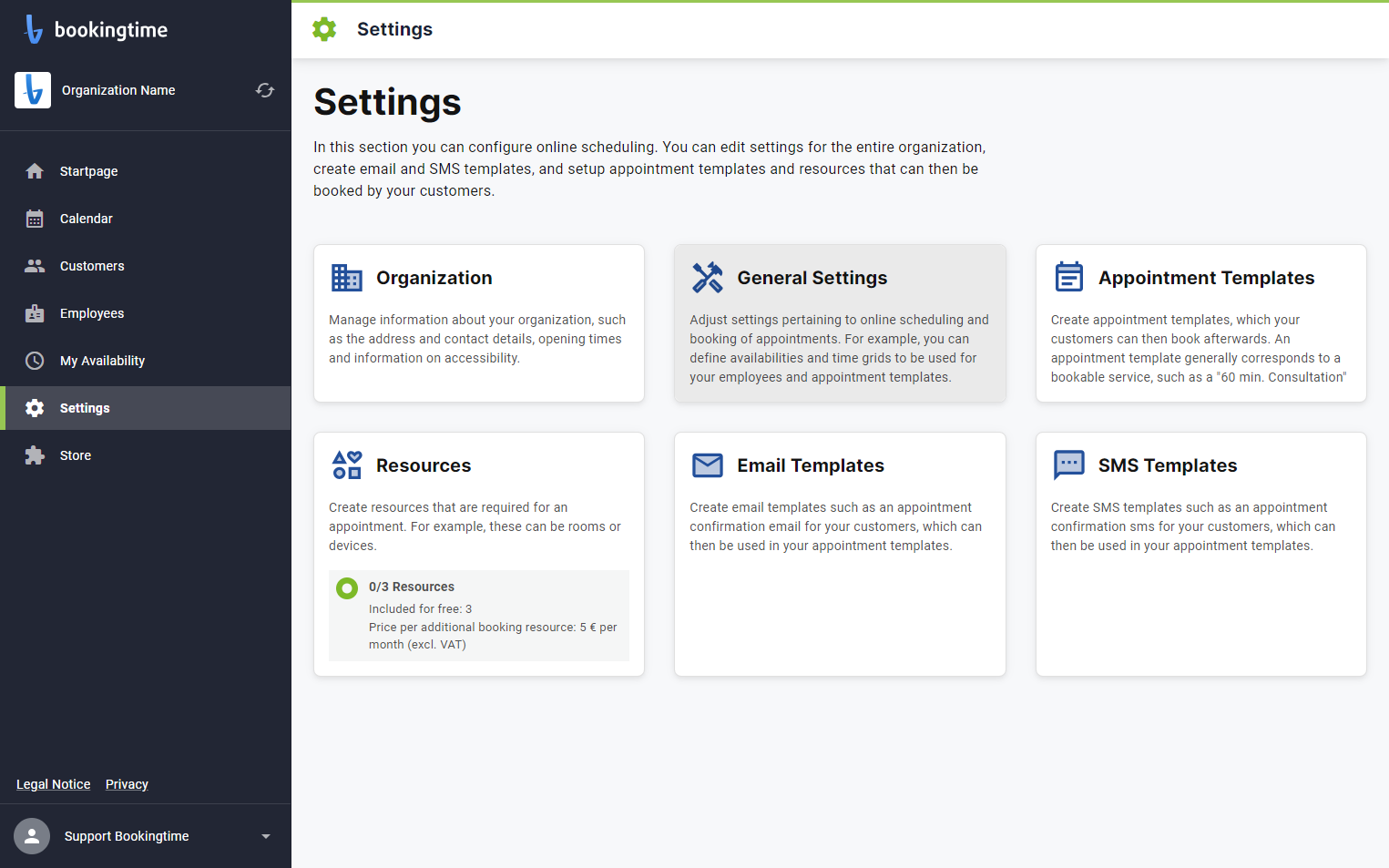 Select General Settings