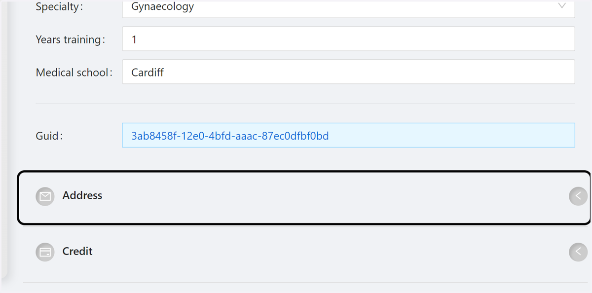 Click on Address