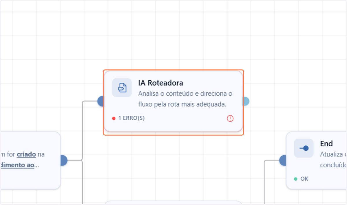 Clique duas vezes no nó para acessar suas configurações