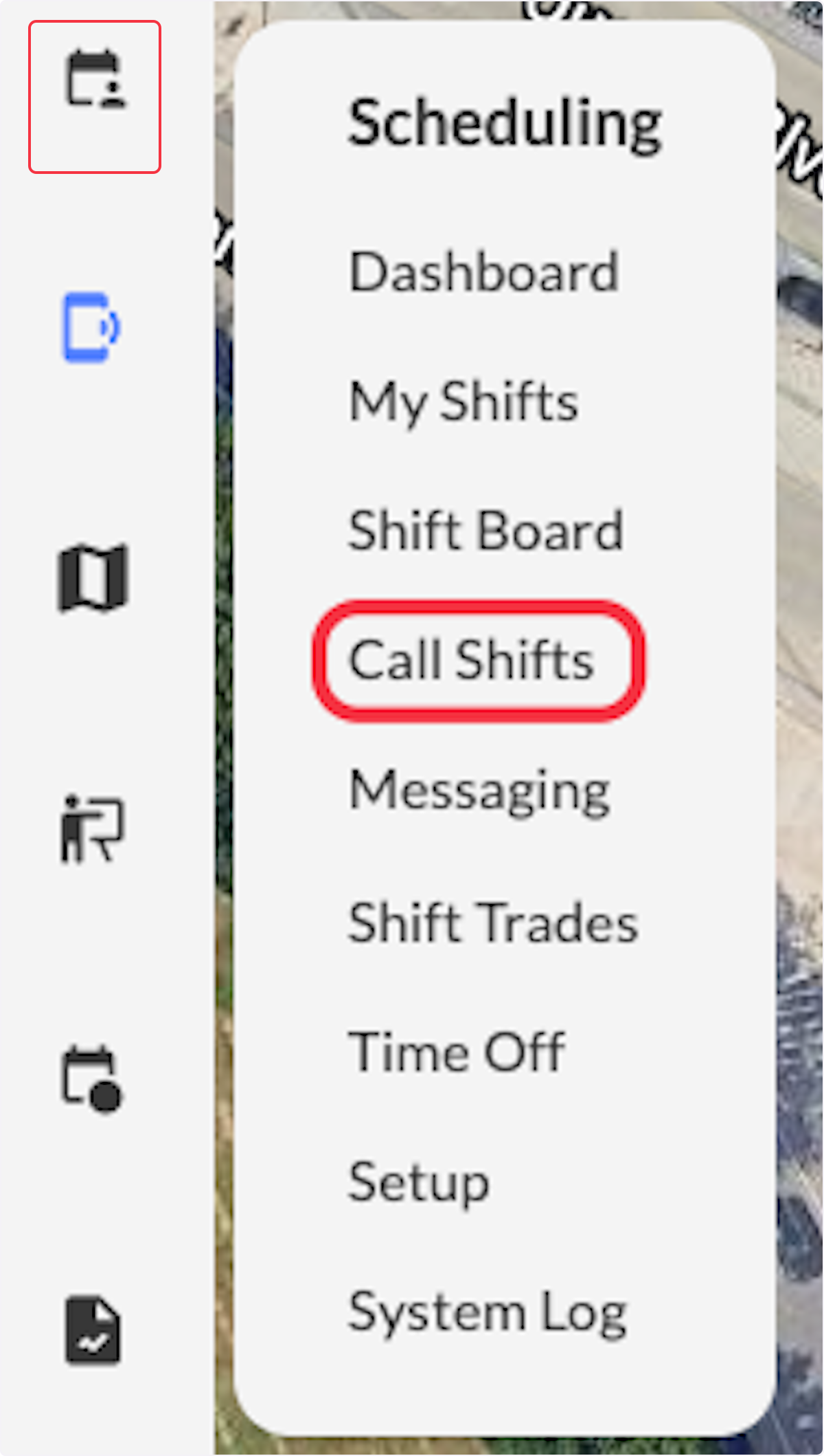 Click on Call Shifts