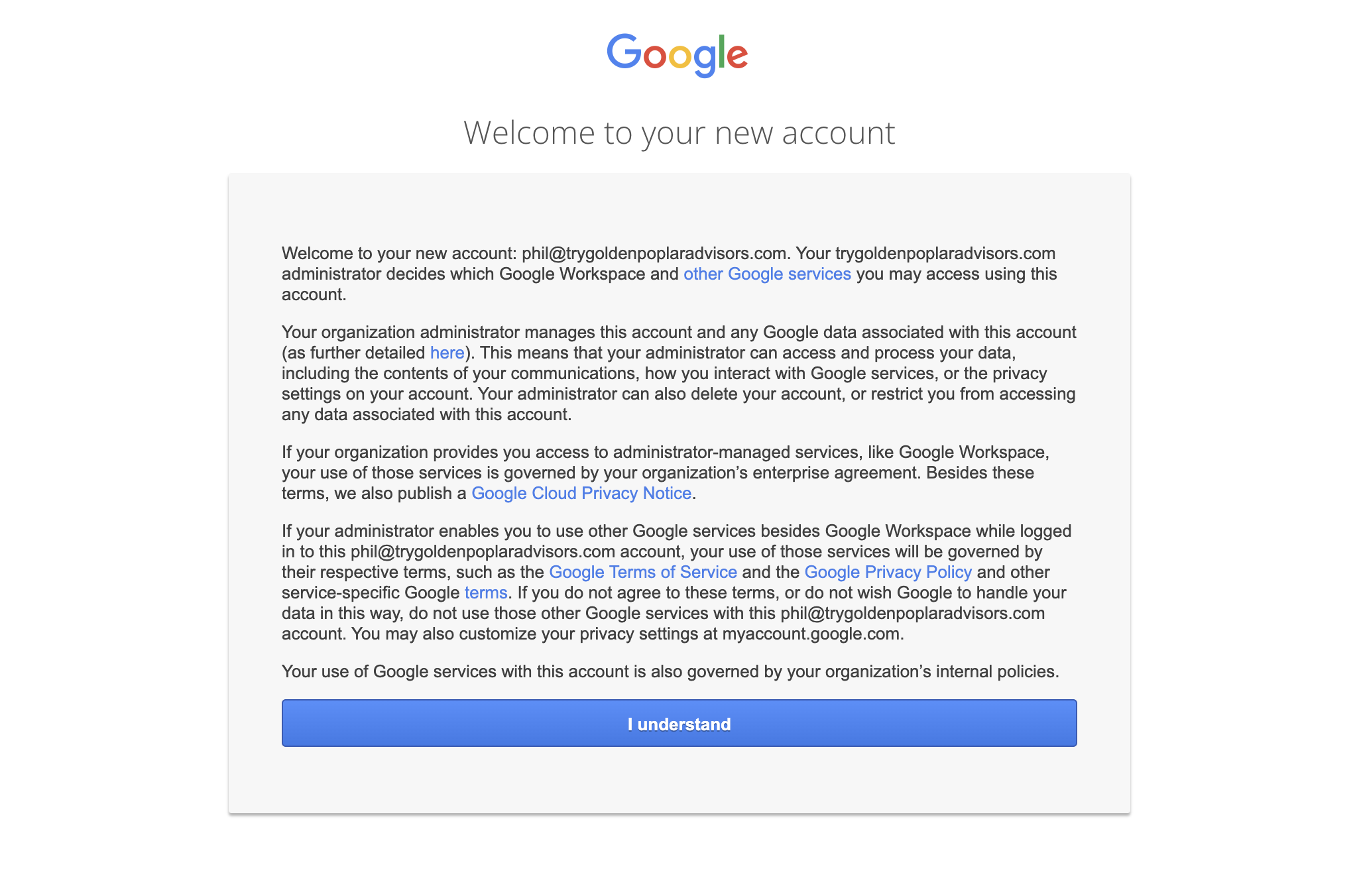 Sign in to your Google Workspace account