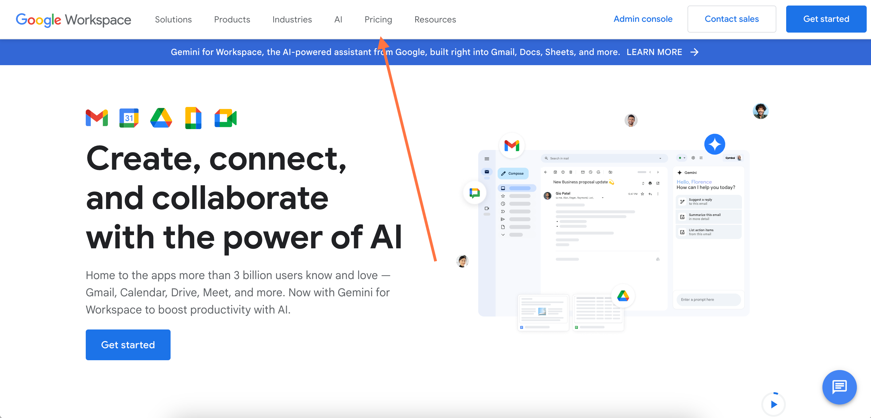 Navigate to workspace.google.com