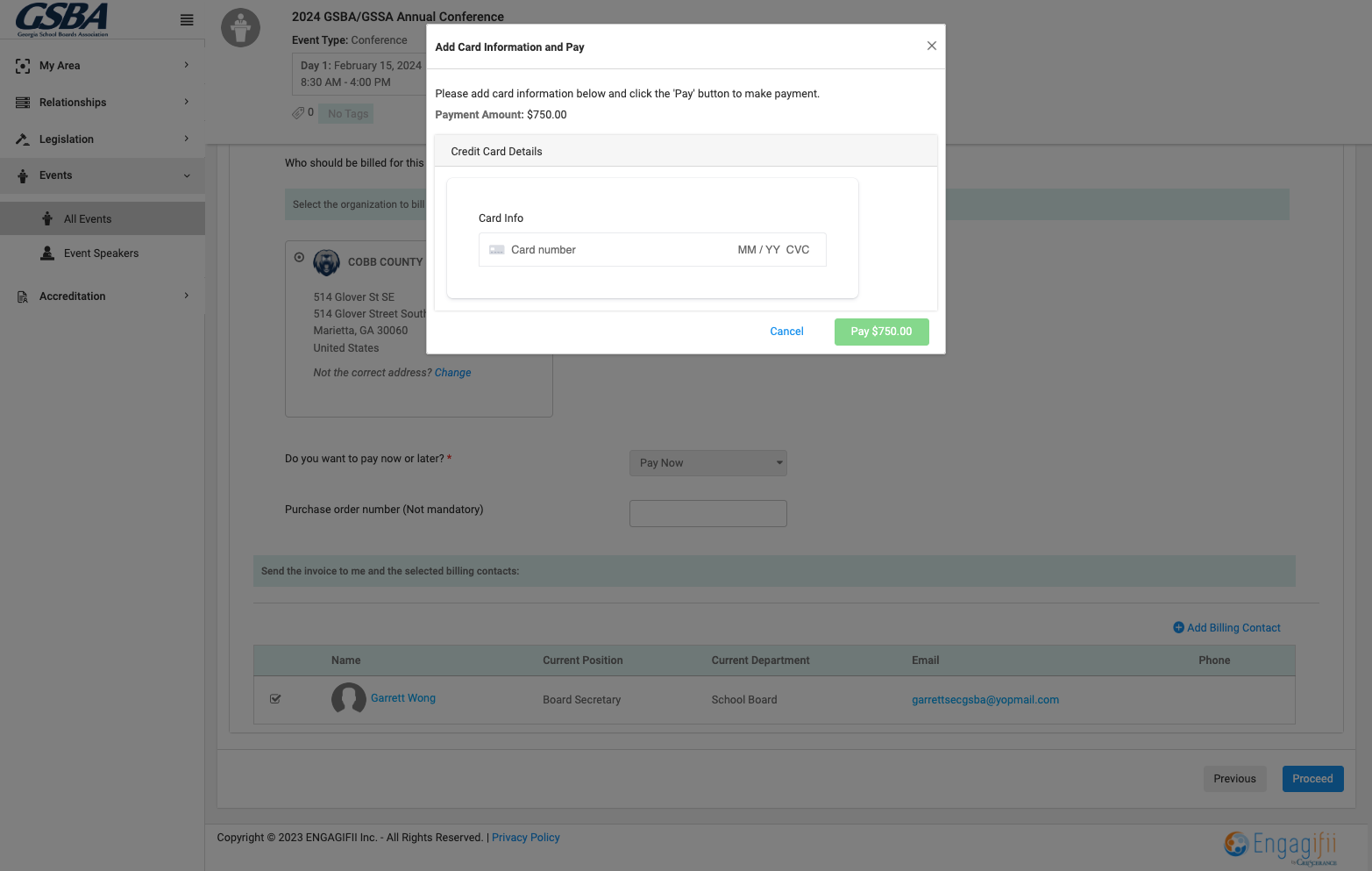 Enter Credit Card details and click on green pay button