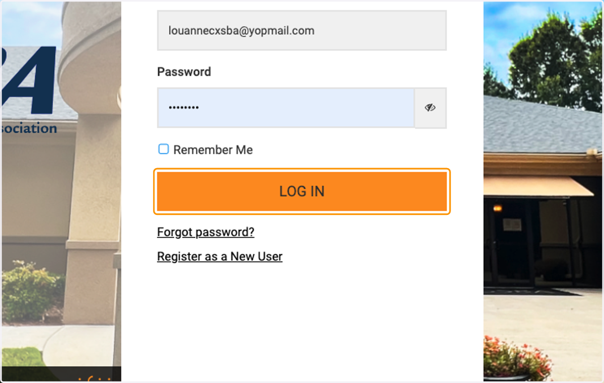 Click on LOG IN