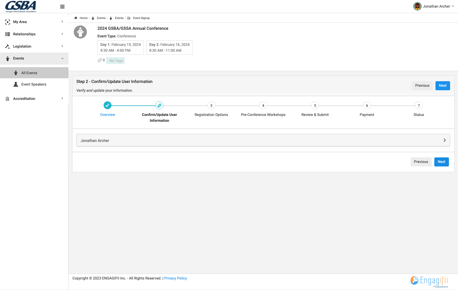 Review your profile details and click on Next