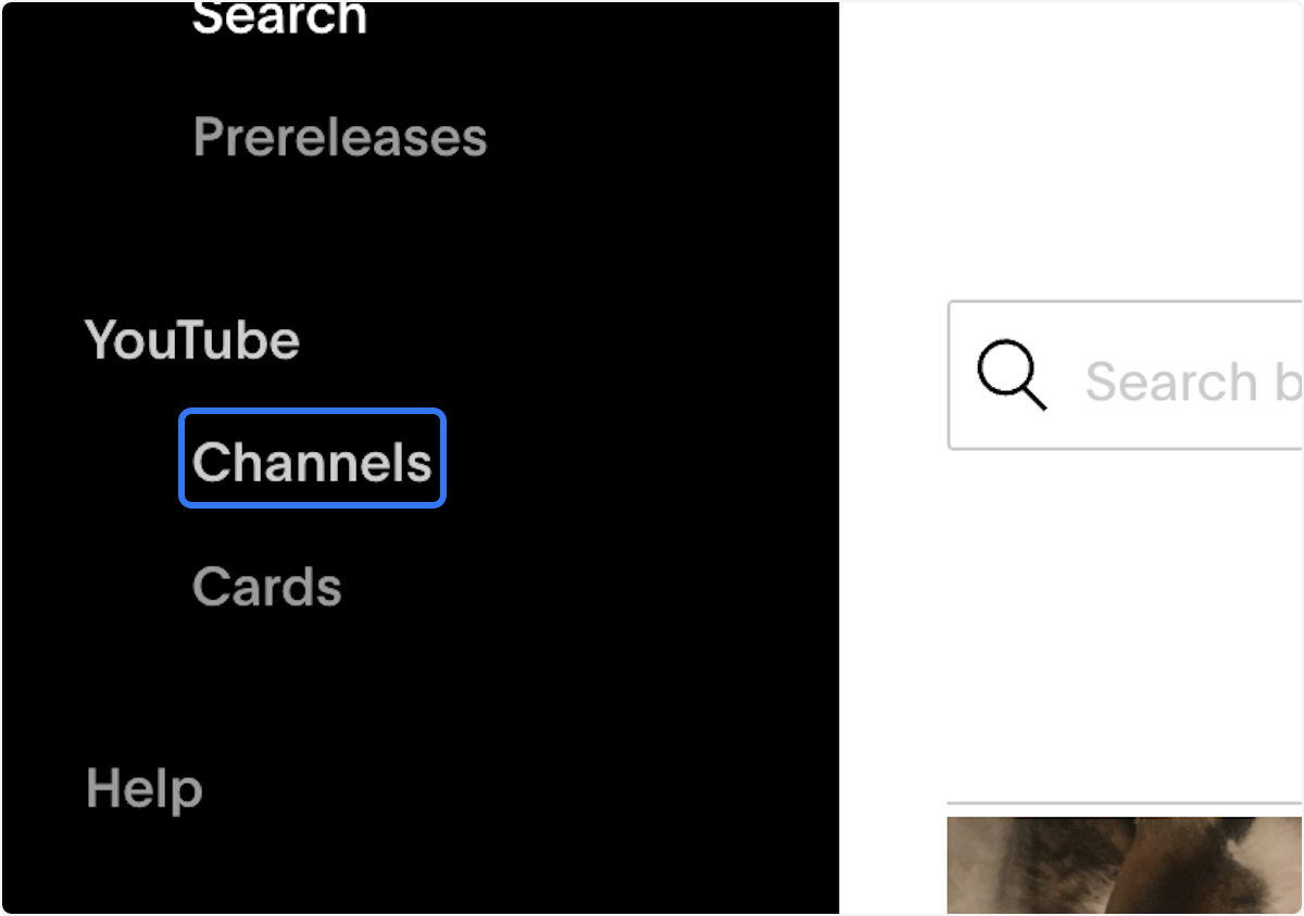Click on Channels