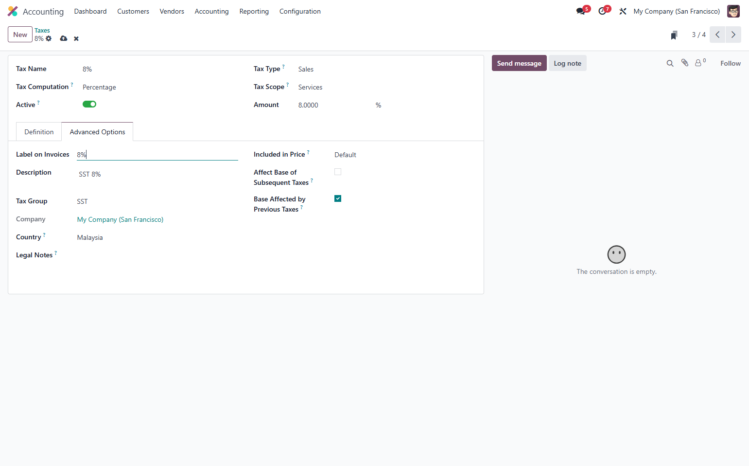 Label on Invoices is will be displayed in the invoice line