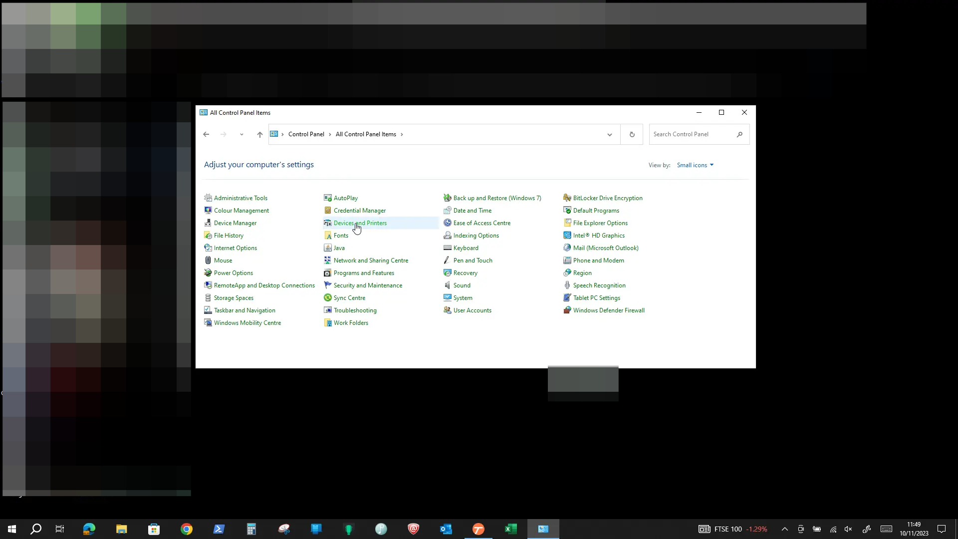 Click Devices & Printers - similar in Windows 11
