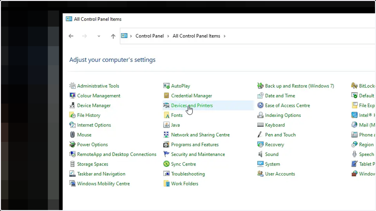 Click Devices & Printers - similar in Windows 11