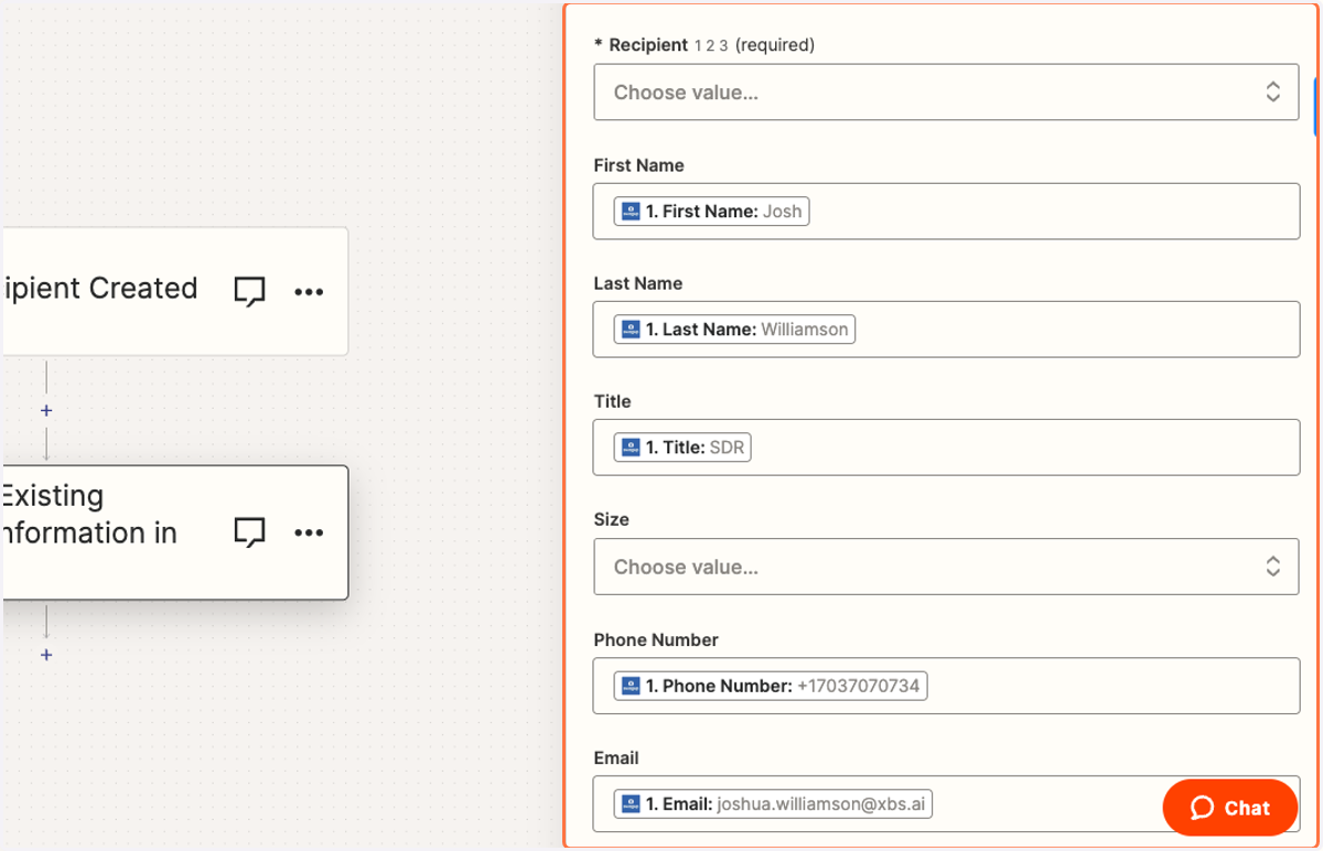 Fill out all required fields to update contact information