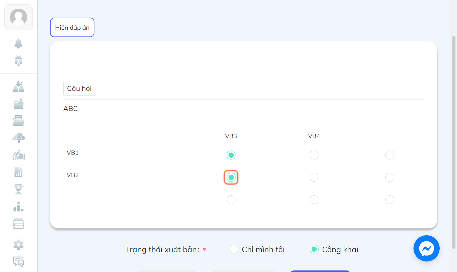 Tương tự với các dòng, các cột còn lại