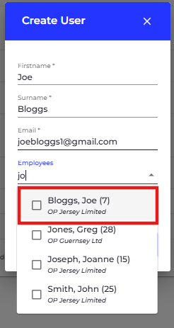 Search for the employee and select their record.