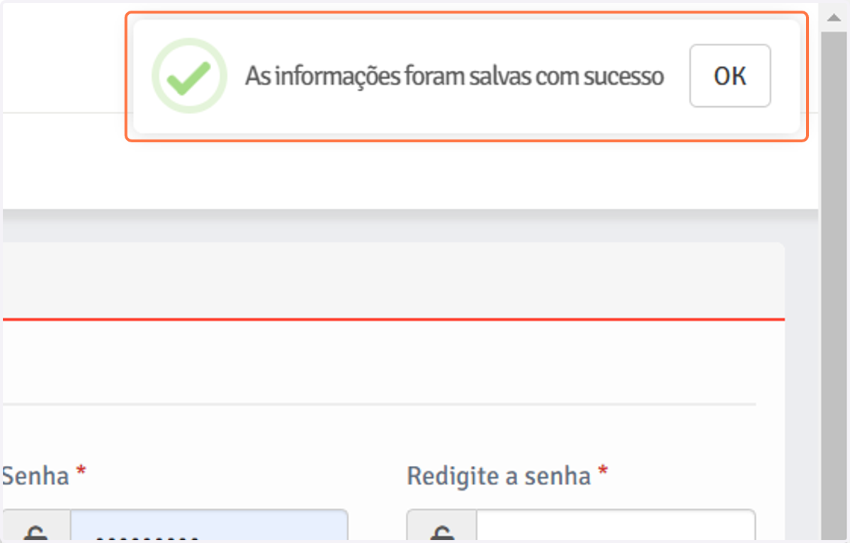 As informações foram salvas com sucesso!