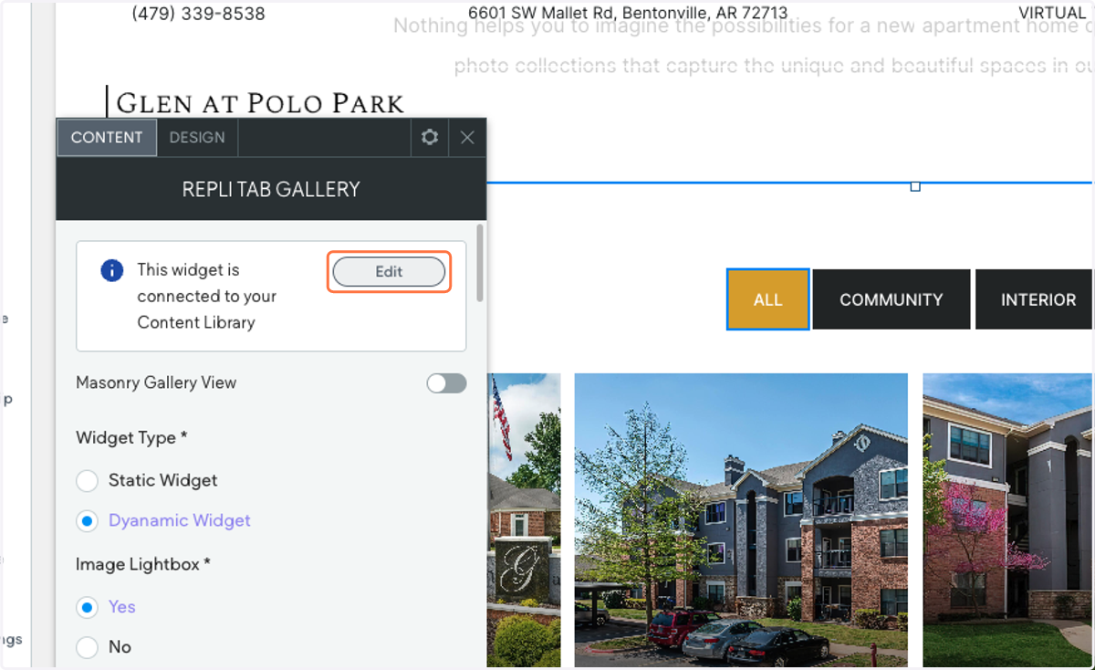 Settings popup should appear